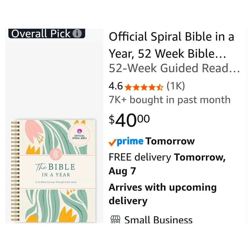 Official Spiral Bible in a Year 52 Week Guided Reading Plan Daily Devotional